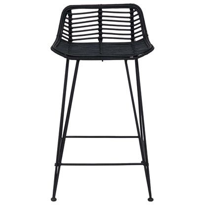 Barkruk 2 pcs Zwart 44 x 45 x 76 cm Rattan en staal
