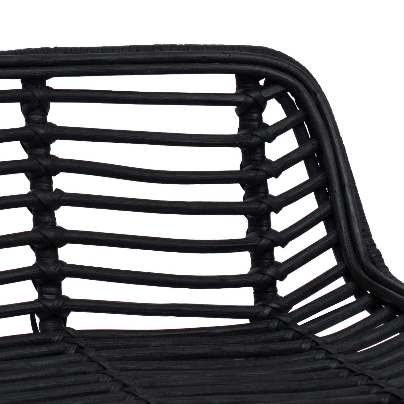 Barkruk 2 st Zwart 44 x 46 x 91 cm Rattan en staal
