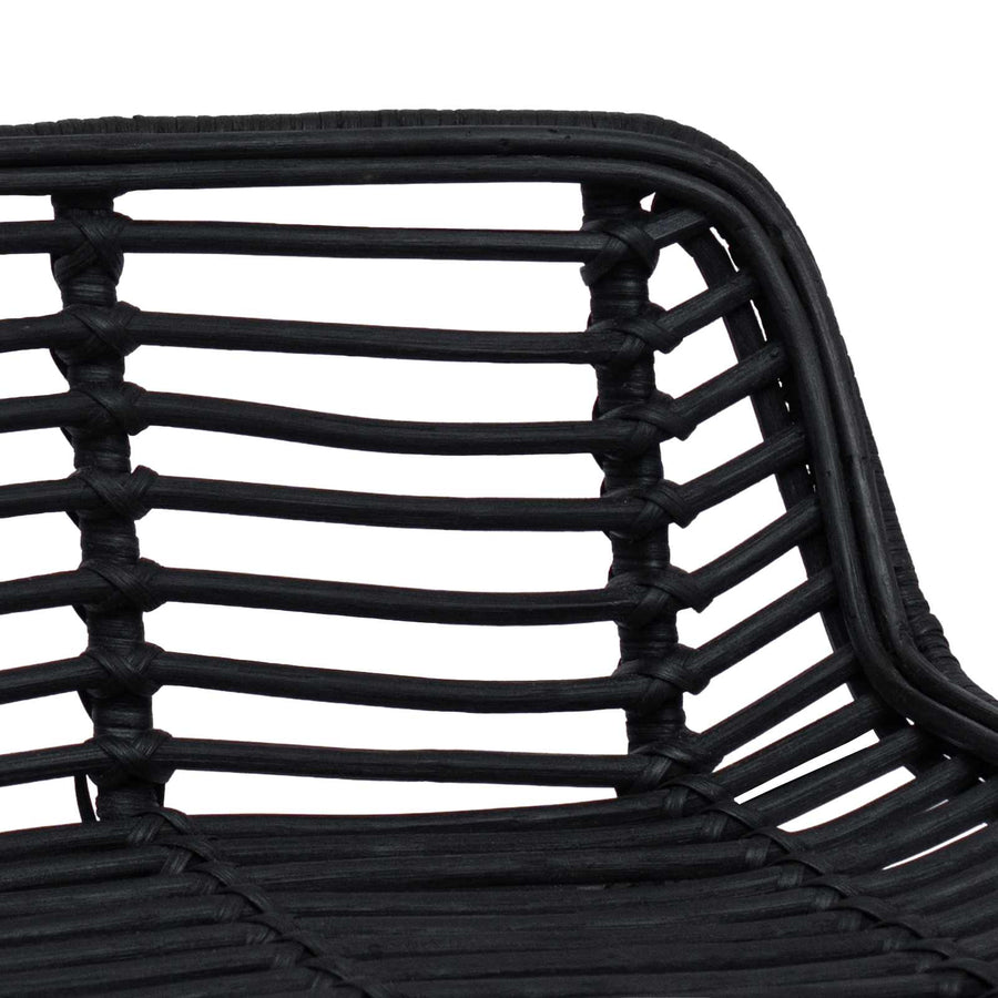 Barkruk 2 st Zwart 44 x 46 x 91 cm Rattan en staal