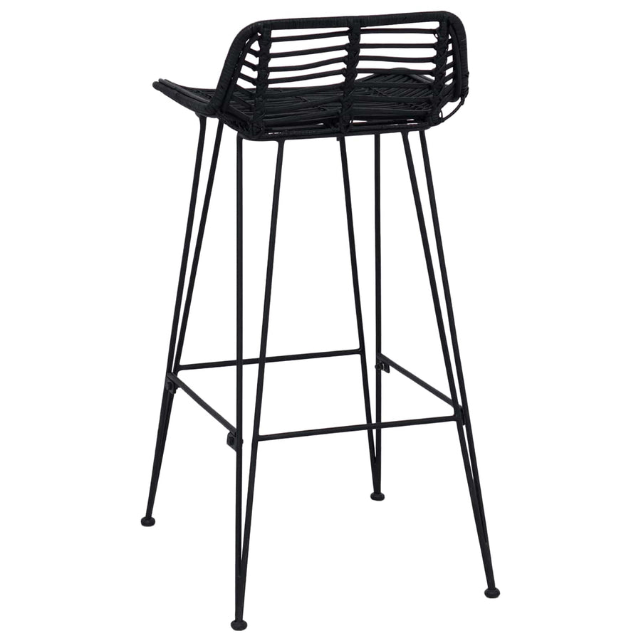 Barkruk 2 st Zwart 44 x 46 x 91 cm Rattan en staal