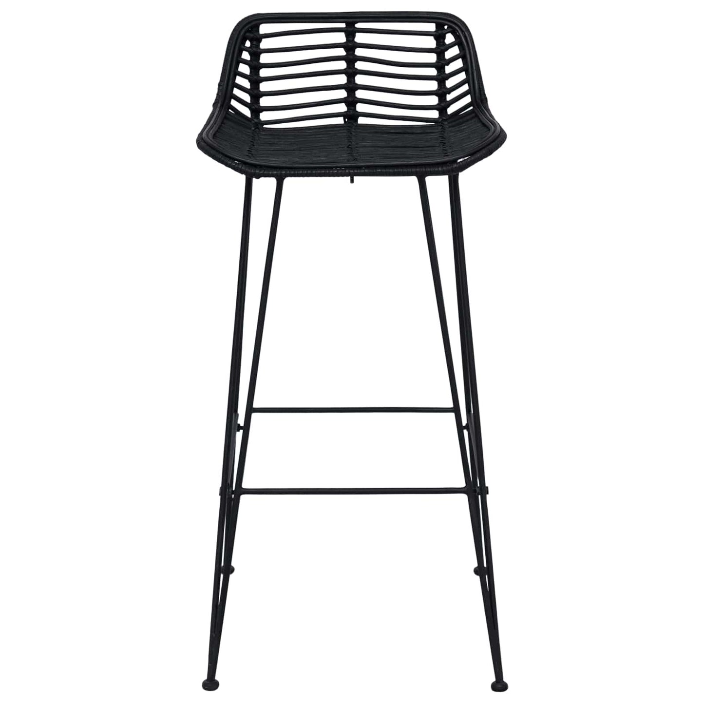 Barkruk 2 st Zwart 44 x 46 x 91 cm Rattan en staal