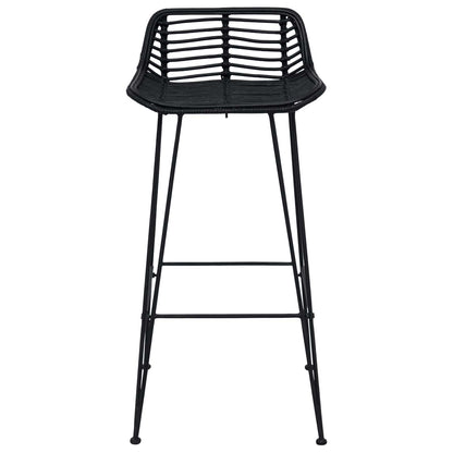 Barkruk 2 st Zwart 44 x 46 x 91 cm Rattan en staal