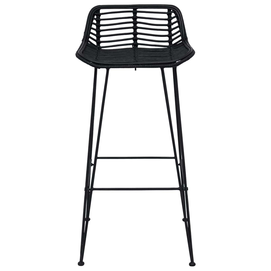 Barkruk 2 st Zwart 44 x 46 x 91 cm Rattan en staal