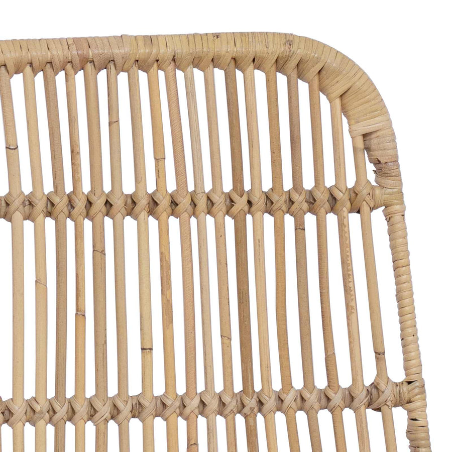 Eetkamerstoel 2 pcs Naturel 41 x 55 x 85 cm Rattan en staal