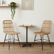 Eetkamerstoel naturel 41x55x85 cm rotan staal