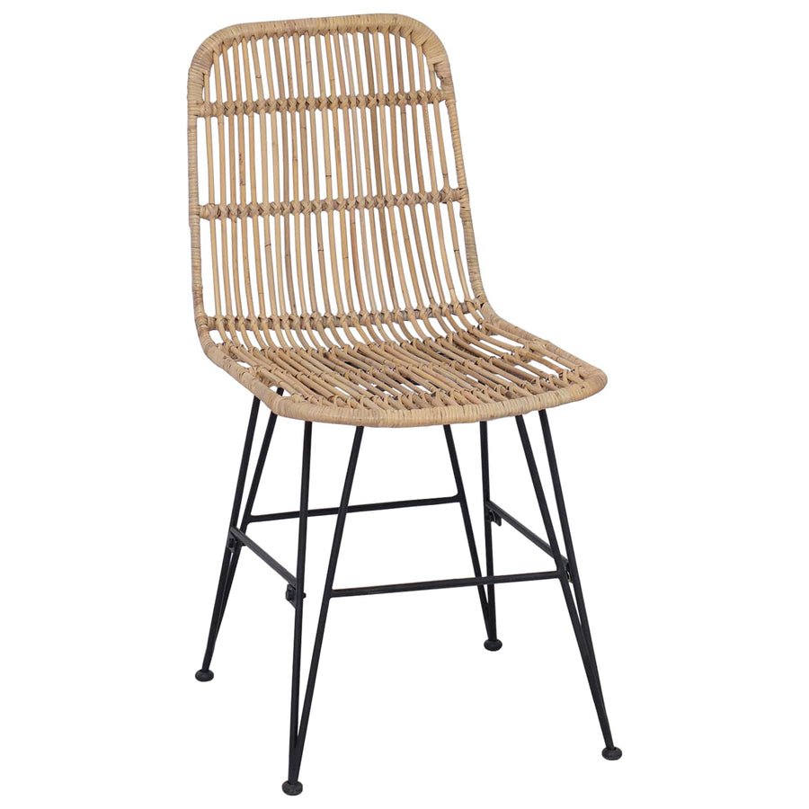 Eetkamerstoel 2 pcs Naturel 41 x 55 x 85 cm Rattan en staal