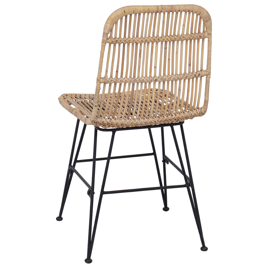 Eetkamerstoel 2 pcs Naturel 41 x 55 x 85 cm Rattan en staal