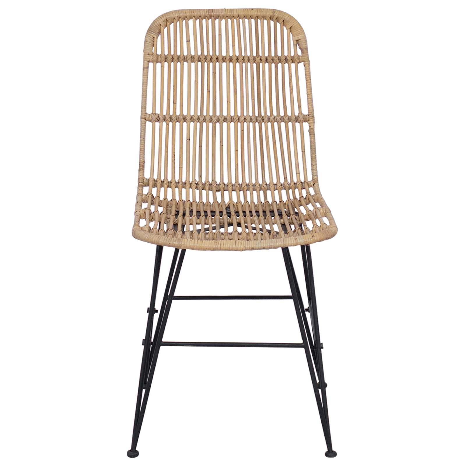 Eetkamerstoel 2 pcs Naturel 41 x 55 x 85 cm Rattan en staal