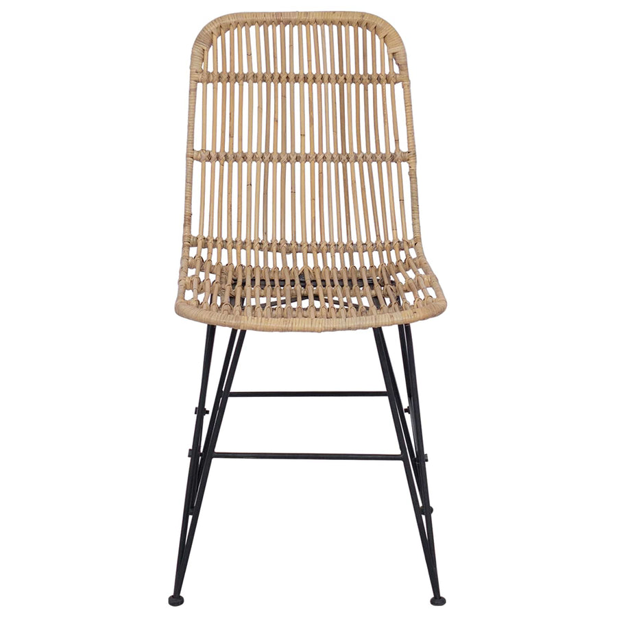 Eetkamerstoel 2 pcs Naturel 41 x 55 x 85 cm Rattan en staal