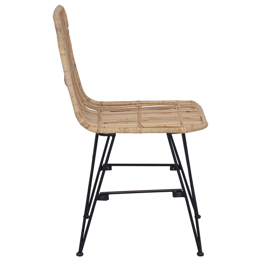 Eetkamerstoel 2 pcs Naturel 41 x 55 x 85 cm Rattan en staal