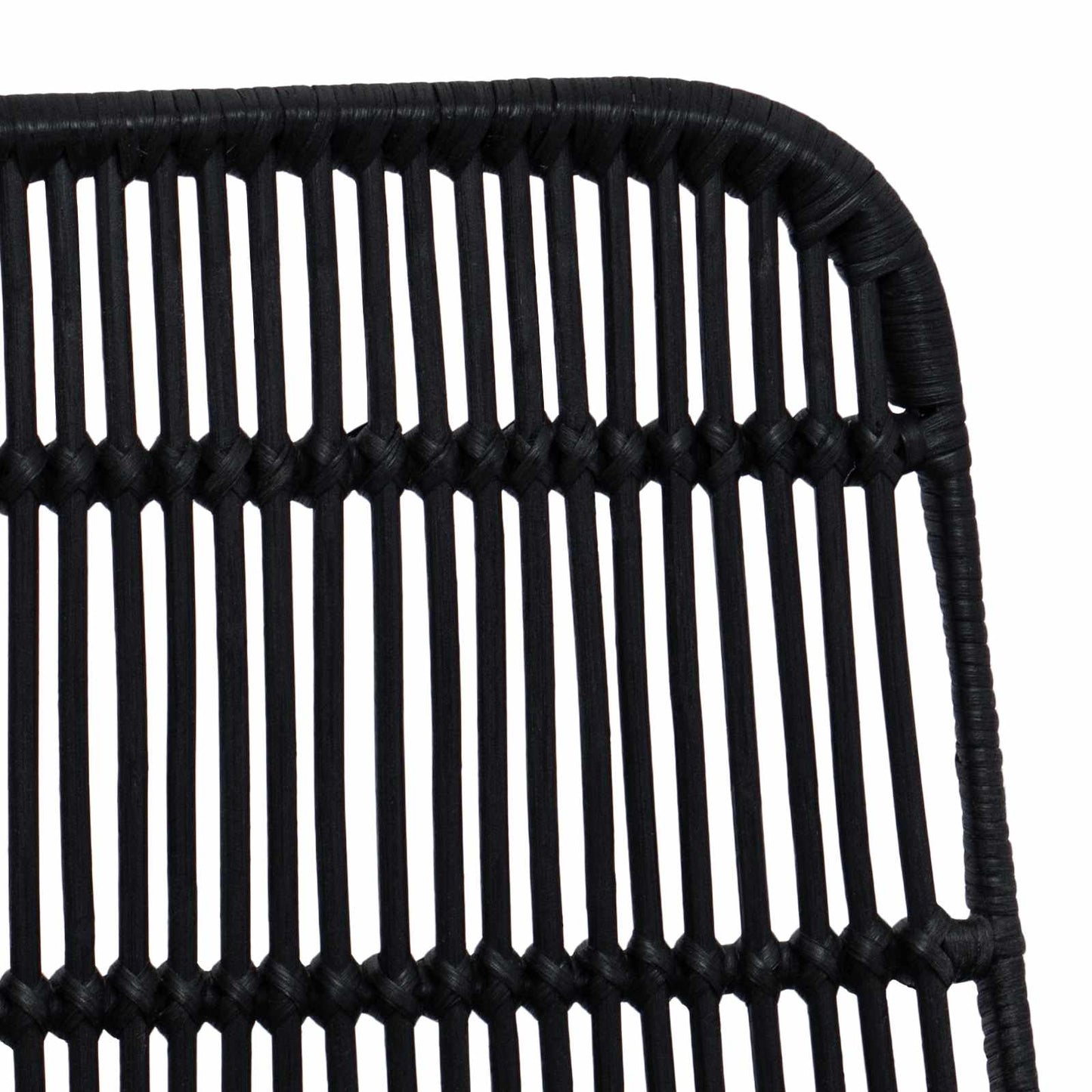 Eetkamerstoel 2 pcs Zwart 41 x 55 x 85 cm Rattan en staal