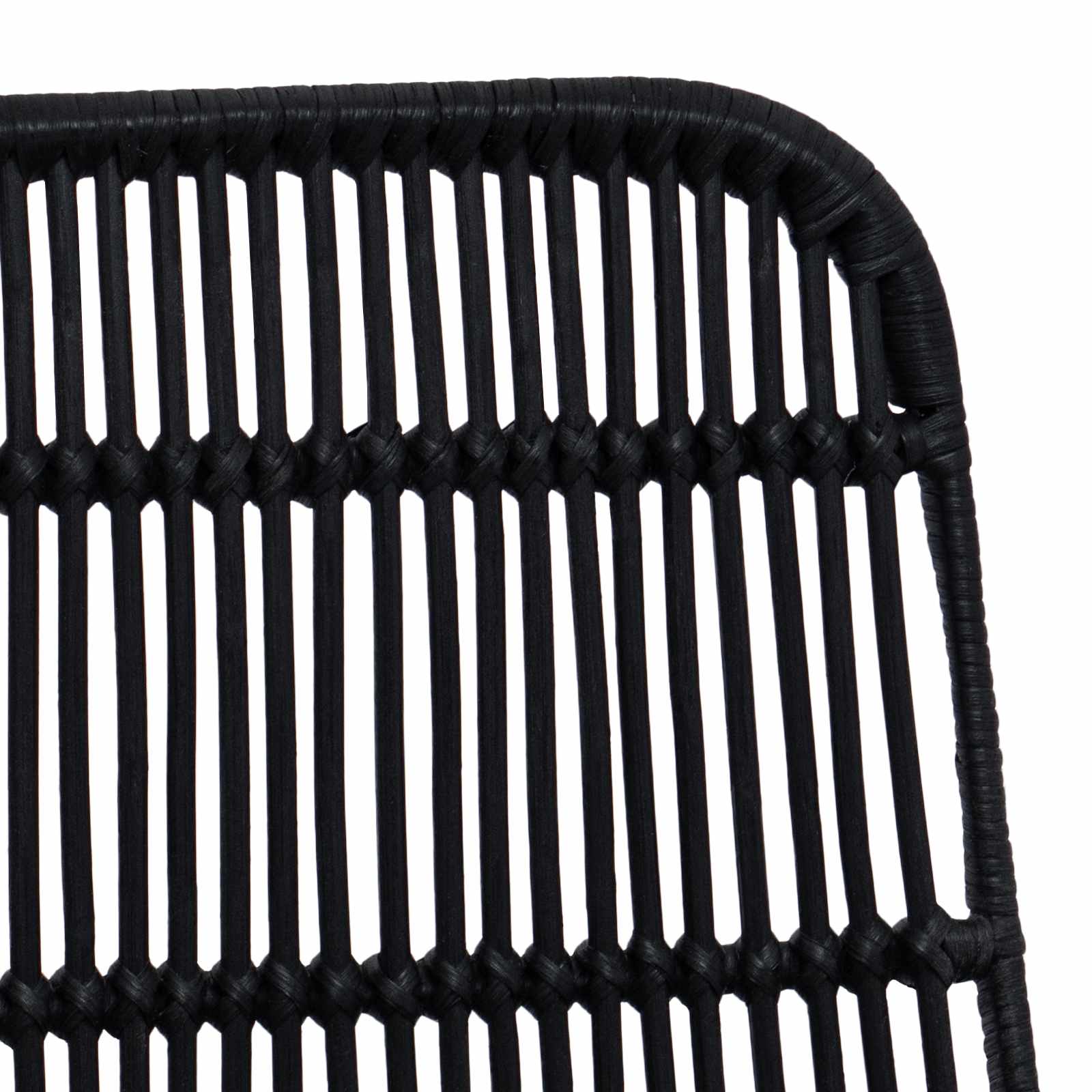 Eetkamerstoel 2 pcs Zwart 41 x 55 x 85 cm Rattan en staal