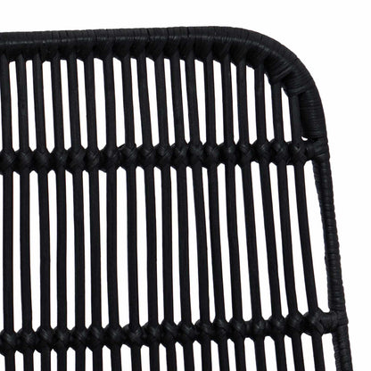 Eetkamerstoel 2 pcs Zwart 41 x 55 x 85 cm Rattan en staal