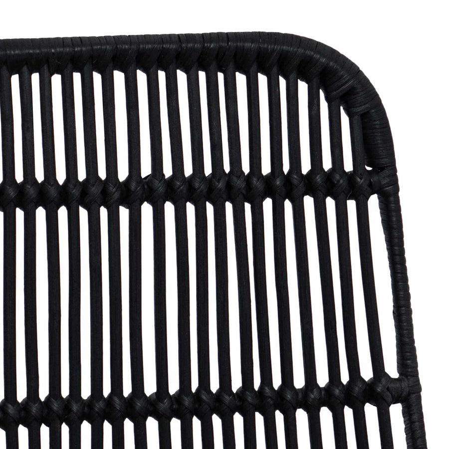 Eetkamerstoel 2 pcs Zwart 41 x 55 x 85 cm Rattan en staal
