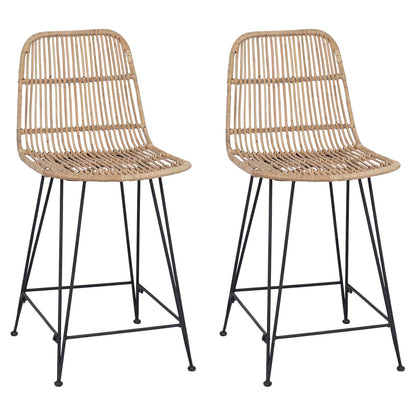 Barkruk 2 pcs Naturel 44 x 54 x 96 cm Rattan en staal
