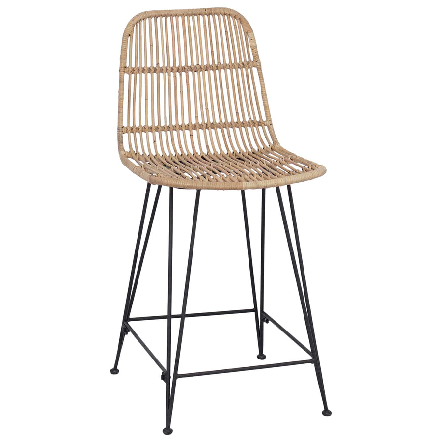 Barkruk 2 pcs Naturel 44 x 54 x 96 cm Rattan en staal