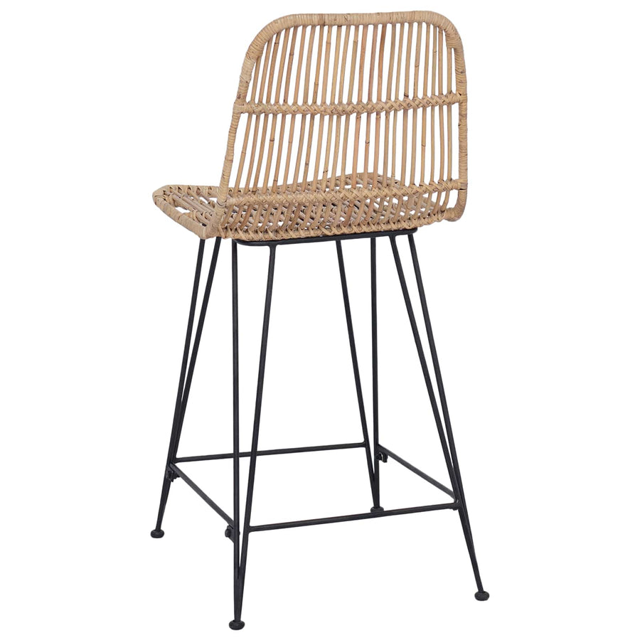 Barkruk 2 pcs Naturel 44 x 54 x 96 cm Rattan en staal