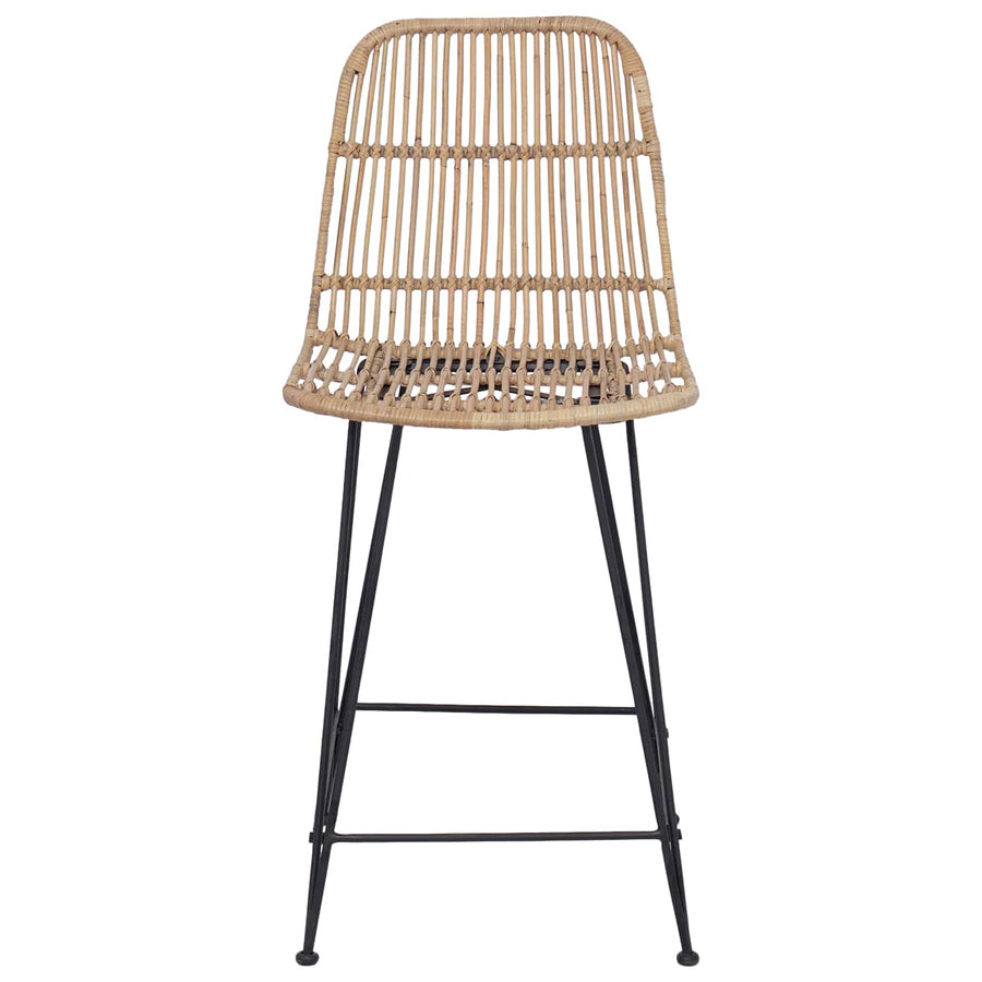 Barkruk 2 pcs Naturel 44 x 54 x 96 cm Rattan en staal