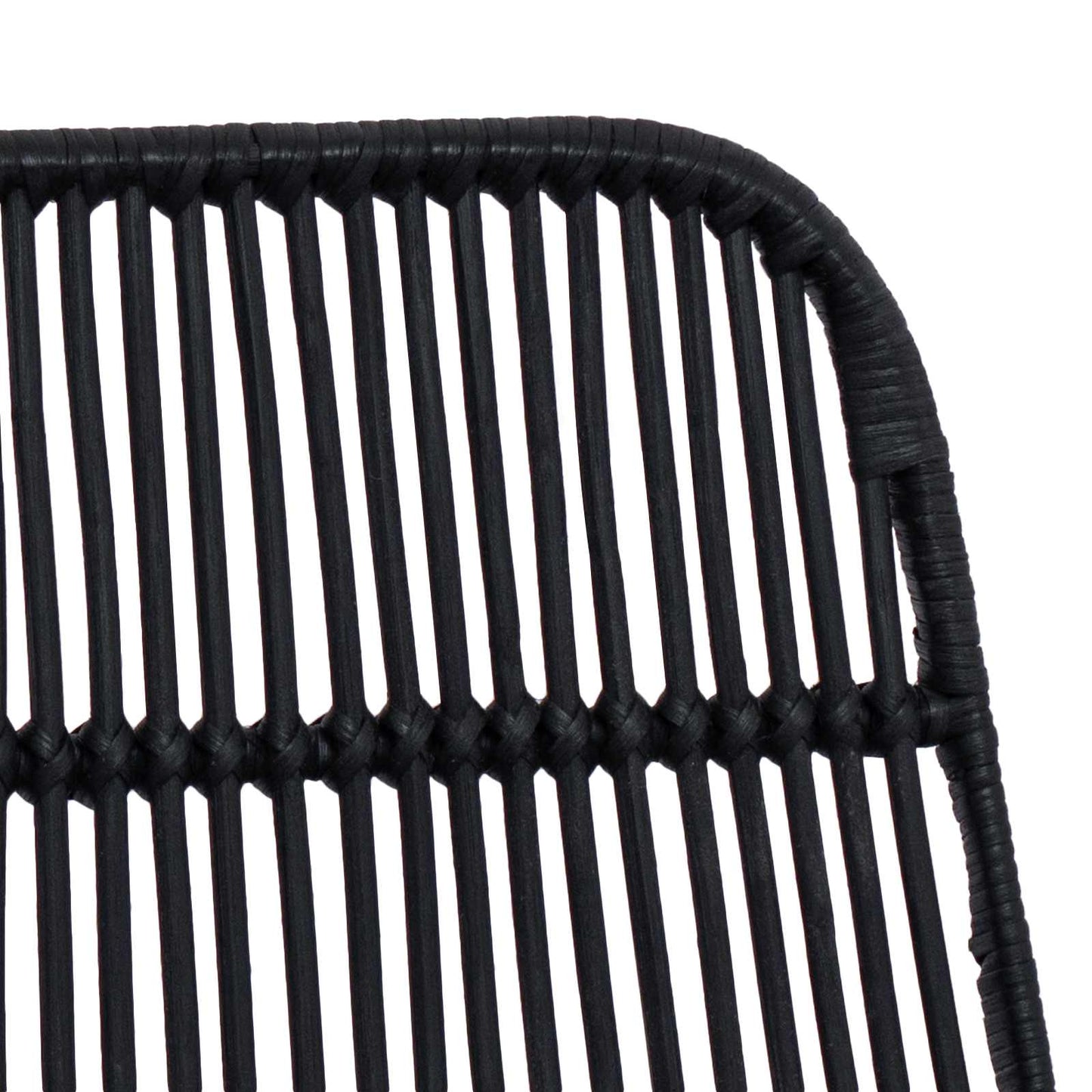 Barkruk 2 pcs Zwart 44 x 54 x 96 cm Rattan en staal