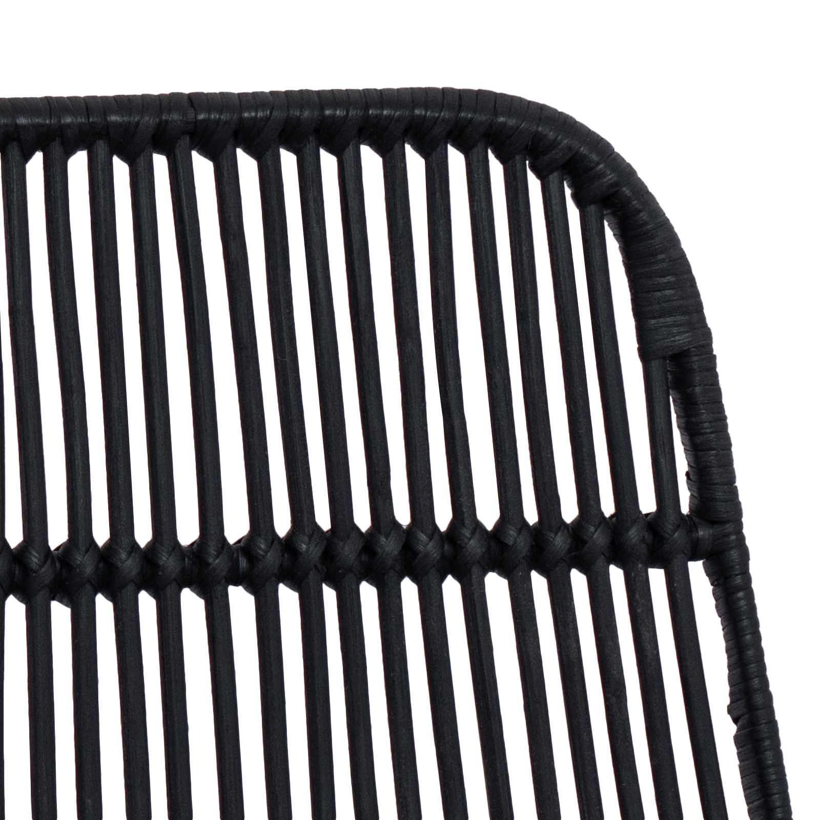 Barkruk 2 pcs Zwart 44 x 54 x 96 cm Rattan en staal