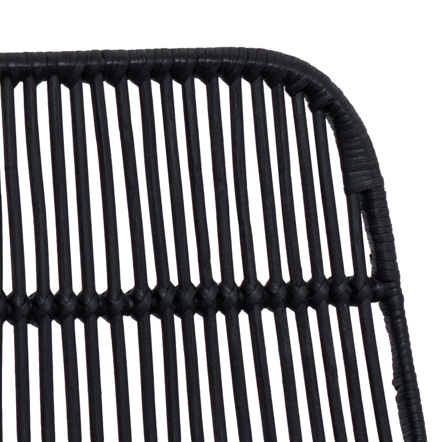 Barkruk 2 pcs Zwart 44 x 54 x 96 cm Rattan en staal