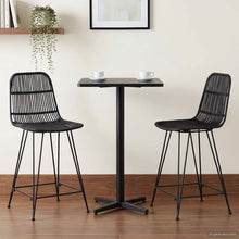 Barkruk 2 pcs Zwart 44 x 54 x 96 cm Rattan en staal