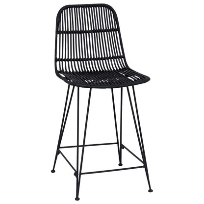 Barkruk 2 pcs Zwart 44 x 54 x 96 cm Rattan en staal