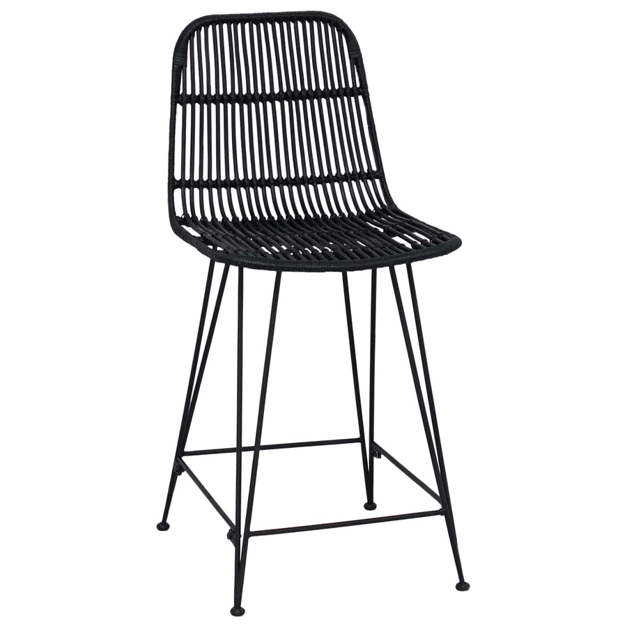 Barkruk 2 pcs Zwart 44 x 54 x 96 cm Rattan en staal