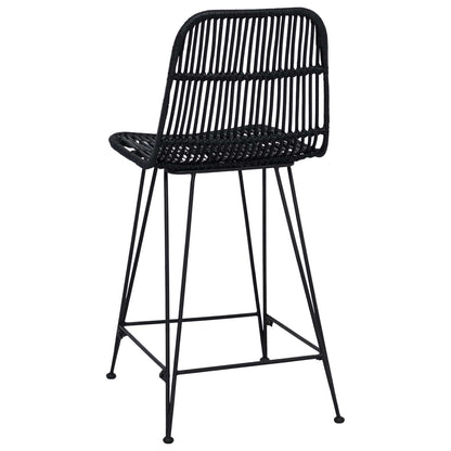 Barkruk 2 pcs Zwart 44 x 54 x 96 cm Rattan en staal