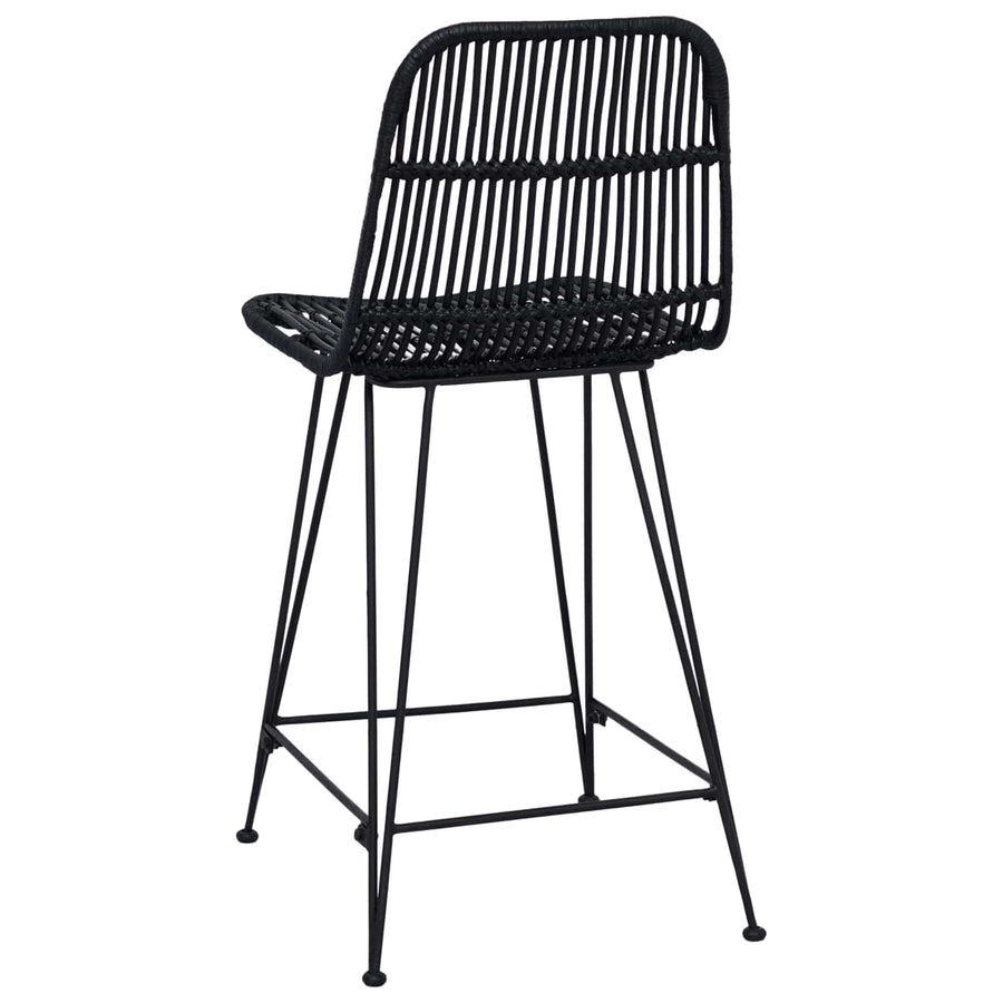 Barkruk 2 pcs Zwart 44 x 54 x 96 cm Rattan en staal