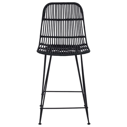 Barkruk 2 pcs Zwart 44 x 54 x 96 cm Rattan en staal