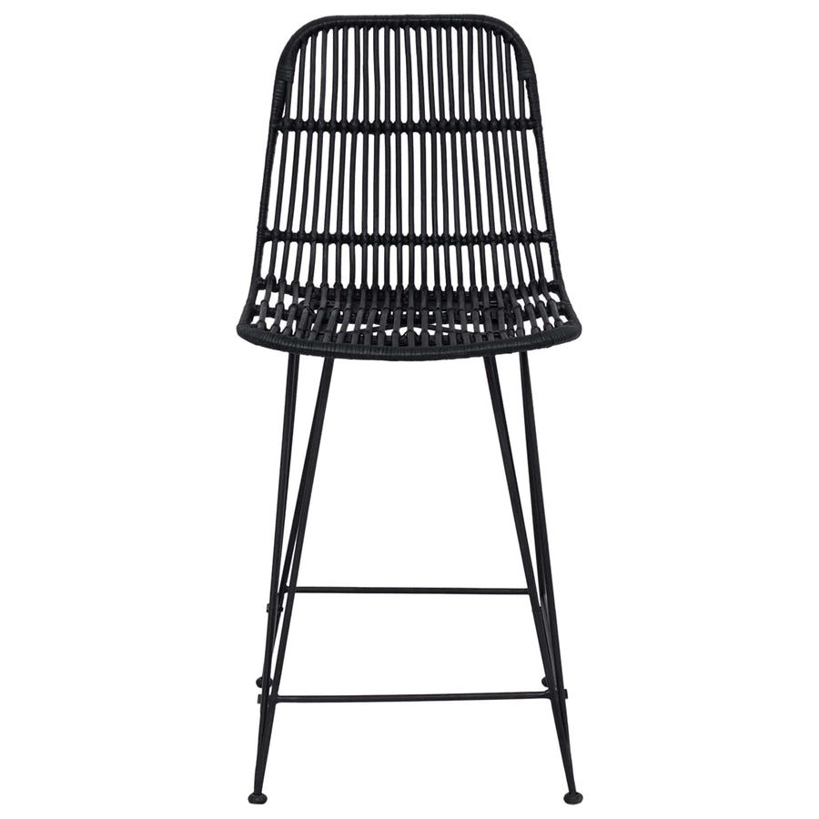 Barkruk 2 pcs Zwart 44 x 54 x 96 cm Rattan en staal