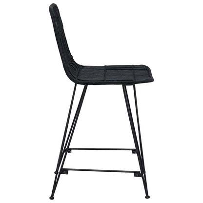 Barkruk 2 pcs Zwart 44 x 54 x 96 cm Rattan en staal