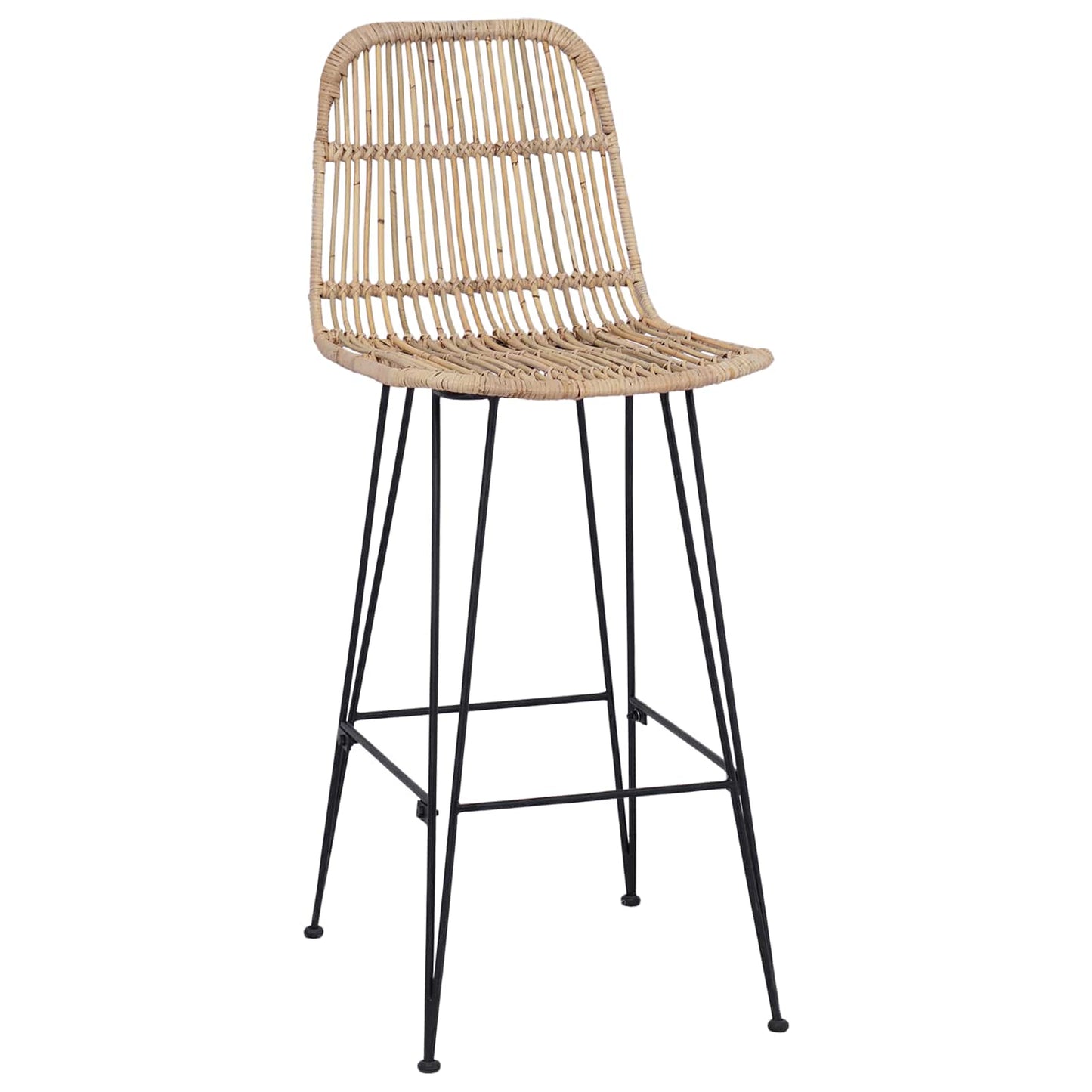 Barkruk 2 pcs Naturel 44 x 55 x 109 cm Rattan en staal