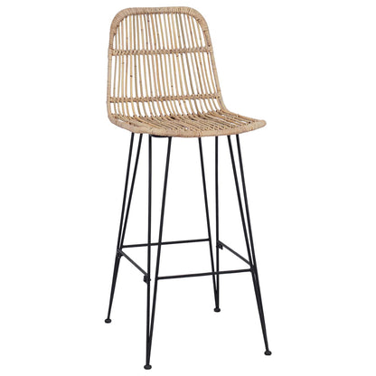 Barkruk 2 pcs Naturel 44 x 55 x 109 cm Rattan en staal