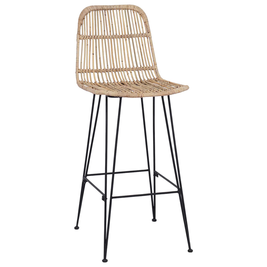 Barkruk 2 pcs Naturel 44 x 55 x 109 cm Rattan en staal