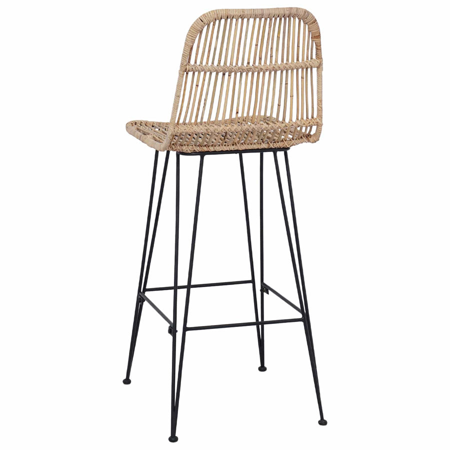 Barkruk 2 pcs Naturel 44 x 55 x 109 cm Rattan en staal