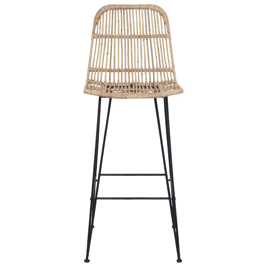 Barkruk 2 pcs Naturel 44 x 55 x 109 cm Rattan en staal