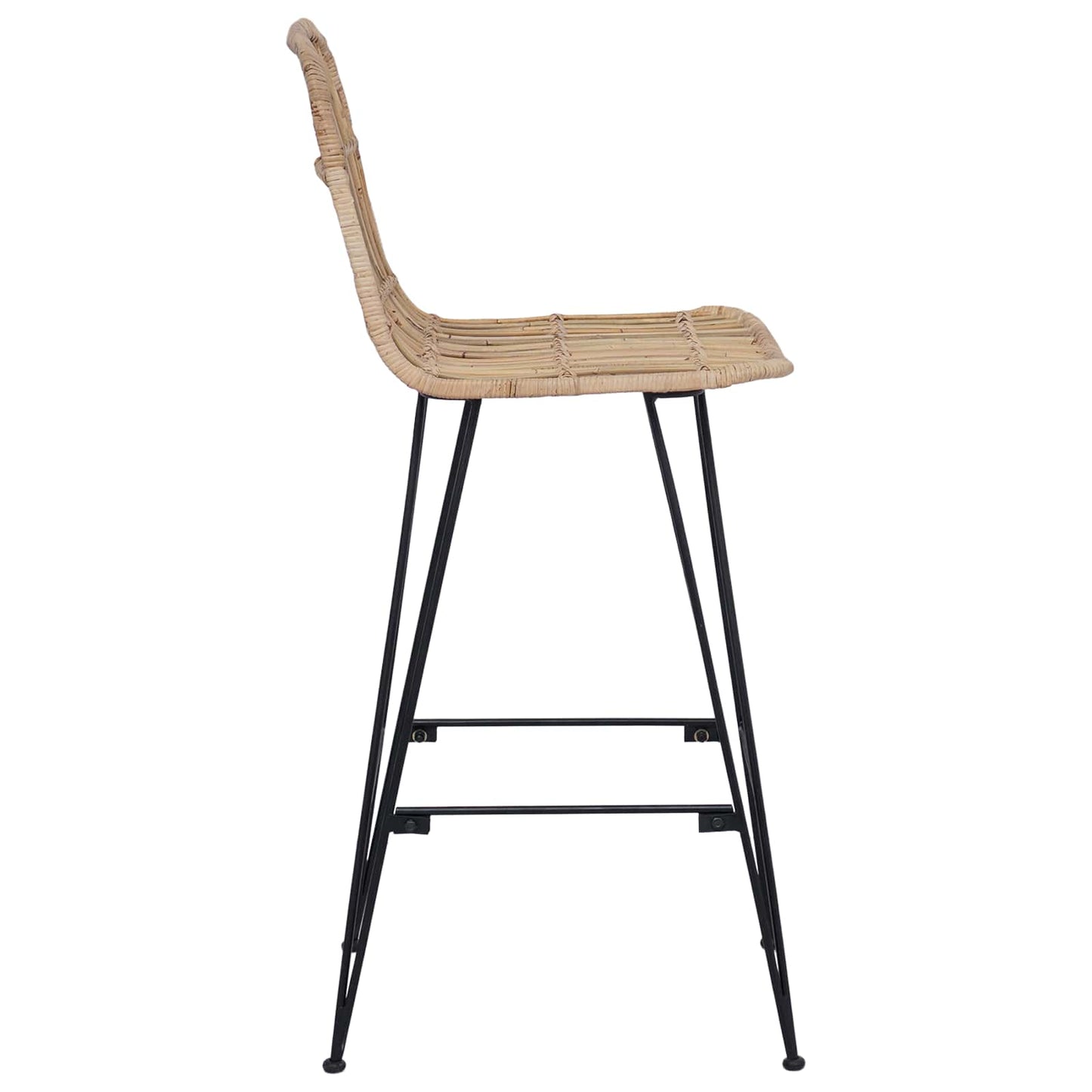 Barkruk 2 pcs Naturel 44 x 55 x 109 cm Rattan en staal