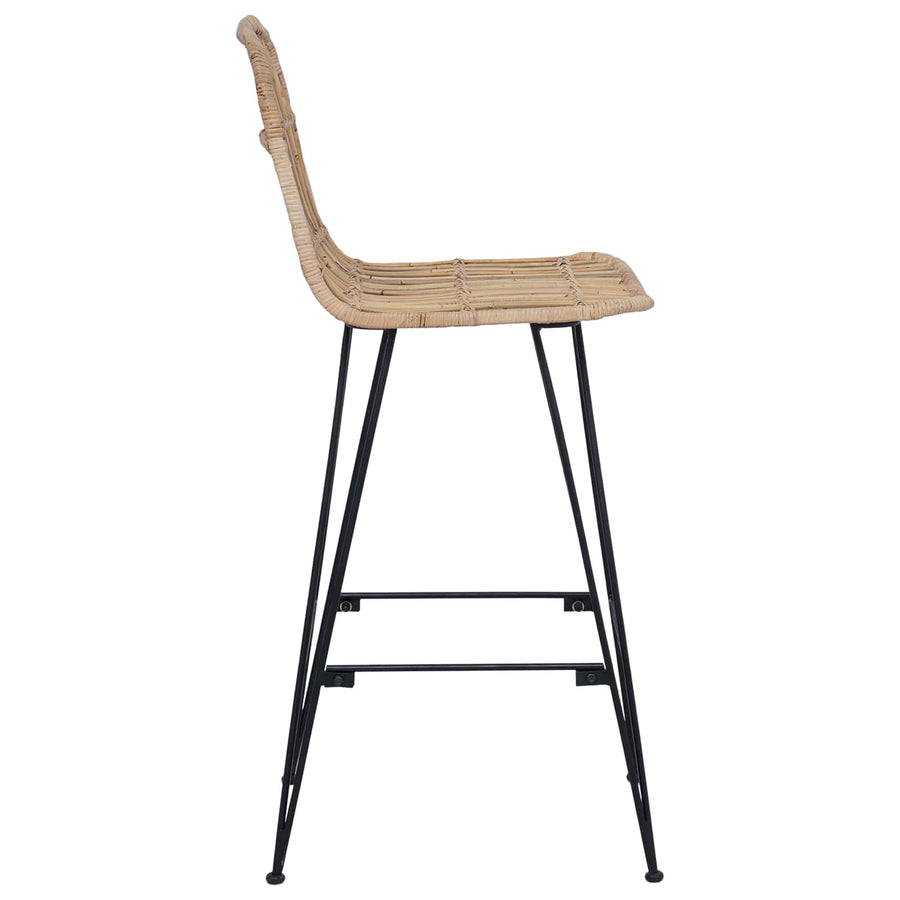 Barkruk 2 pcs Naturel 44 x 55 x 109 cm Rattan en staal