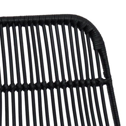 Barkruk 2 pcs Zwart 44 x 55 x 109 cm Rattan en staal
