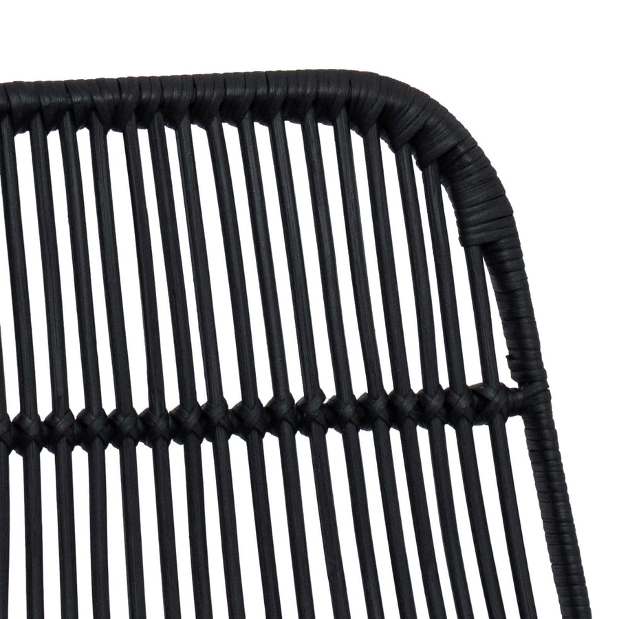 Barkruk 2 pcs Zwart 44 x 55 x 109 cm Rattan en staal