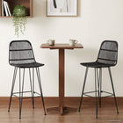 Bar stool 2 pcs Black 44 x 55 x 109 cm Rattan and steel