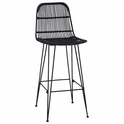 Barkruk 2 pcs Zwart 44 x 55 x 109 cm Rattan en staal