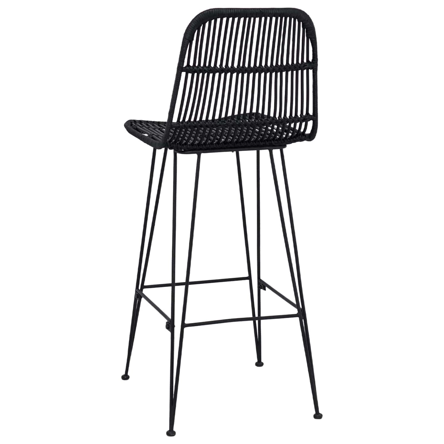 Barkruk 2 pcs Zwart 44 x 55 x 109 cm Rattan en staal