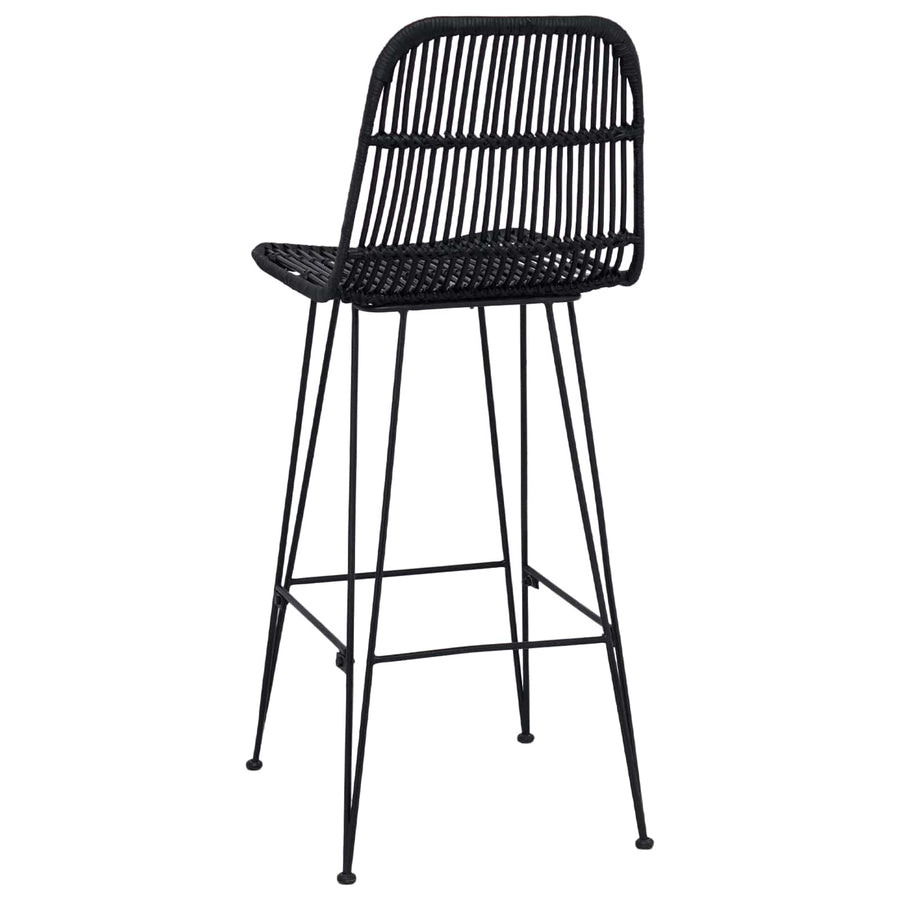 Barkruk 2 pcs Zwart 44 x 55 x 109 cm Rattan en staal