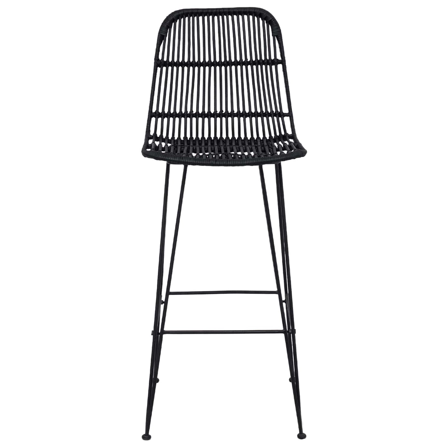 Barkruk 2 pcs Zwart 44 x 55 x 109 cm Rattan en staal