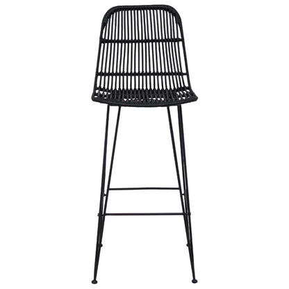 Barkruk 2 pcs Zwart 44 x 55 x 109 cm Rattan en staal