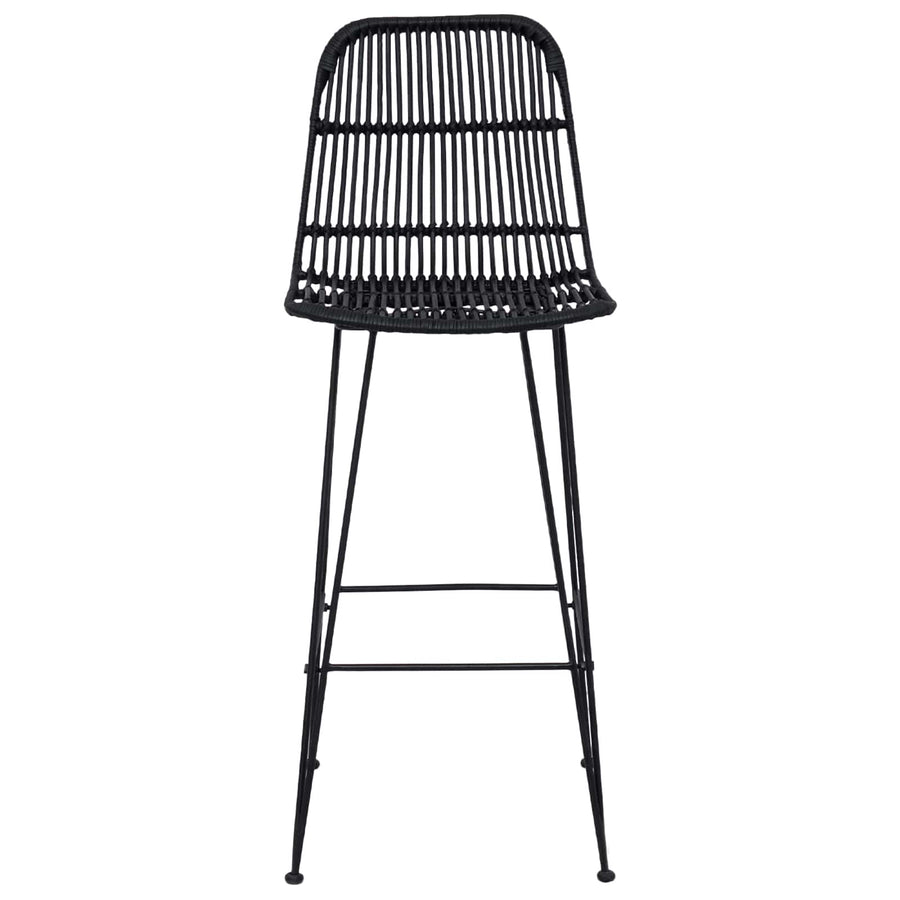 Barkruk 2 pcs Zwart 44 x 55 x 109 cm Rattan en staal