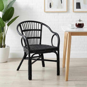 Stapelstoel 58x60x81 cm zwart rattan